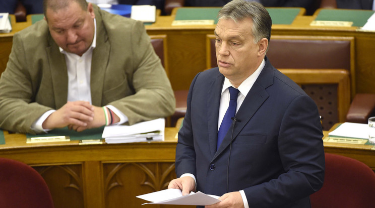 Orbán Viktor miniszterelnök beszédével kezdődött az alaptörvény-módosításról szóló vita /Fotó: MTI - Bruzák Noémi