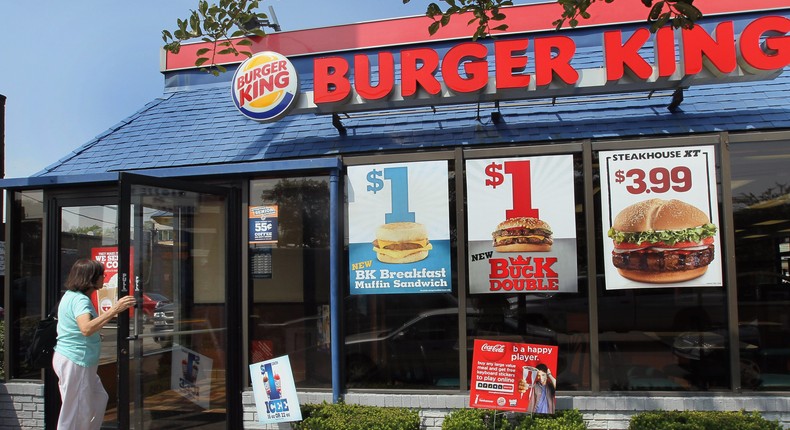 A customer walks into a Burger King restaurant on August 24, 2010 in Chicago, Illinois.