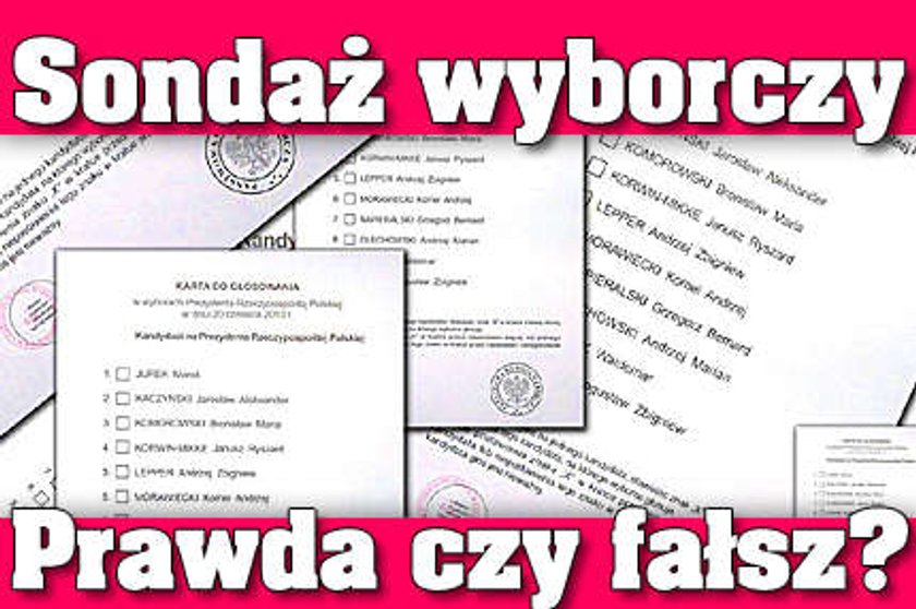 Sondaż wyborczy! Prawda czy fałsz?