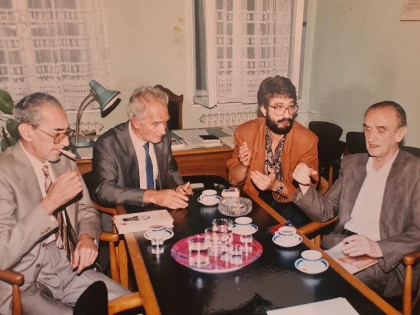 Borislav Pekić i Mihiz sa Savom Damjanovom i Svetozarom Grujićem 