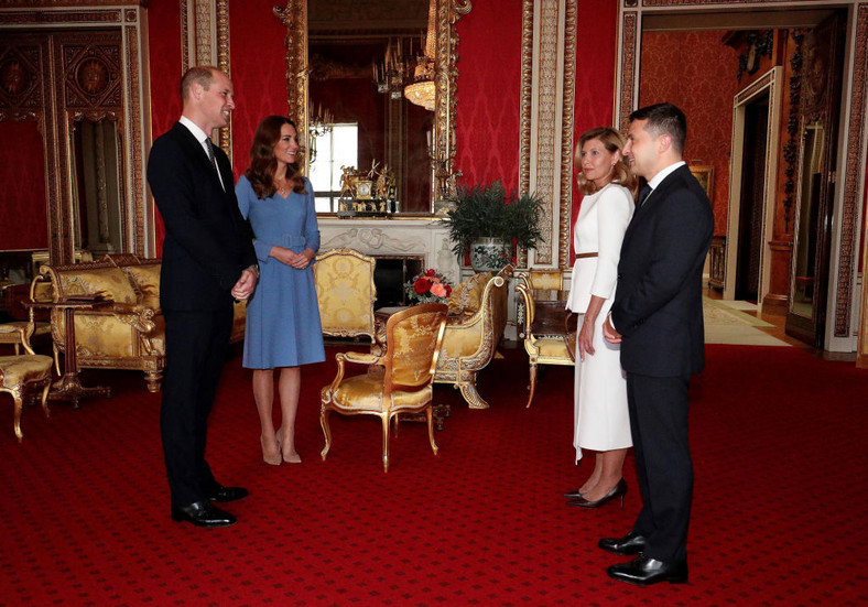Książę William i Kate Middleton na spotkaniu z Wołodymyrem Zełenskim i jego żoną Oleną w Pałacu Buckingham w 2020 r.