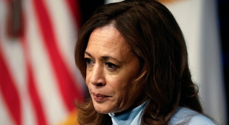 Harris must thread a fine political needle when discussing the rate cut.Kevin Dietsch/Getty Images