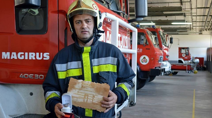 A kitüntetett győri tűzoltó /Fotó: Facebook