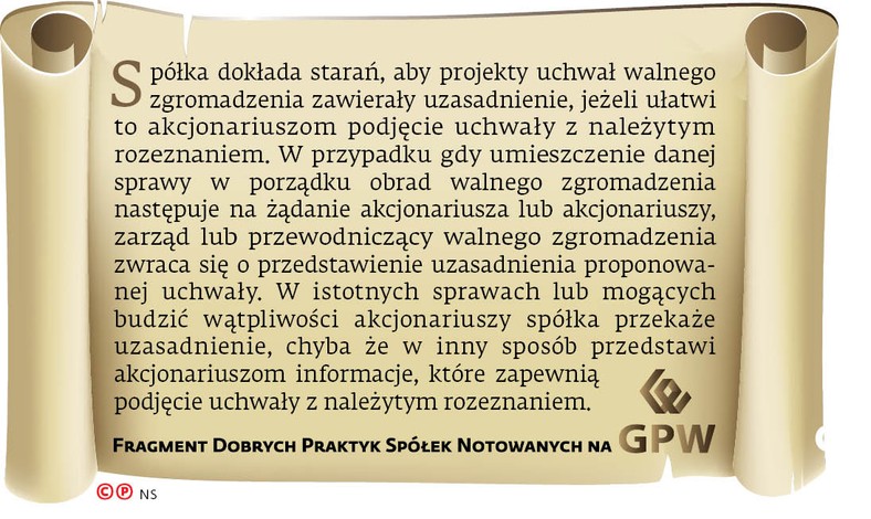 FRAGMENT DOBRYCH PRAKTYK SPÓŁEK NOTOWANYCH NA GPW