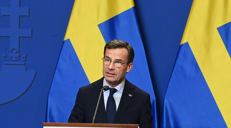 Ulf Kristersson svéd miniszterelnök bejelentette a Nato-tagságot / Fotó: MTI/Máthé Zoltán