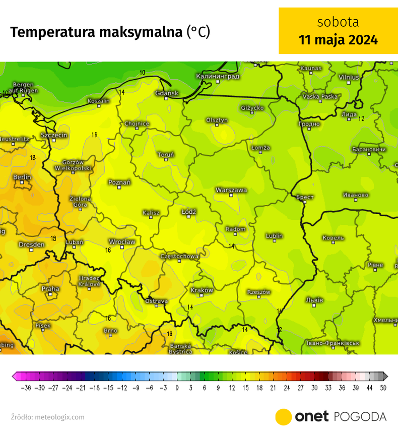 Po przejściu burzowych frontów temperatura może wyraźnie spaść