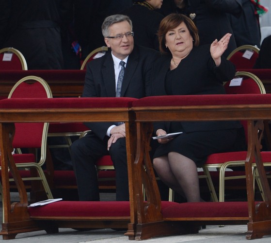 Bronisław i Anna Komorowscy na uroczystości kanonizacji Jana Pawła II i Jana XXIII w Watykanie