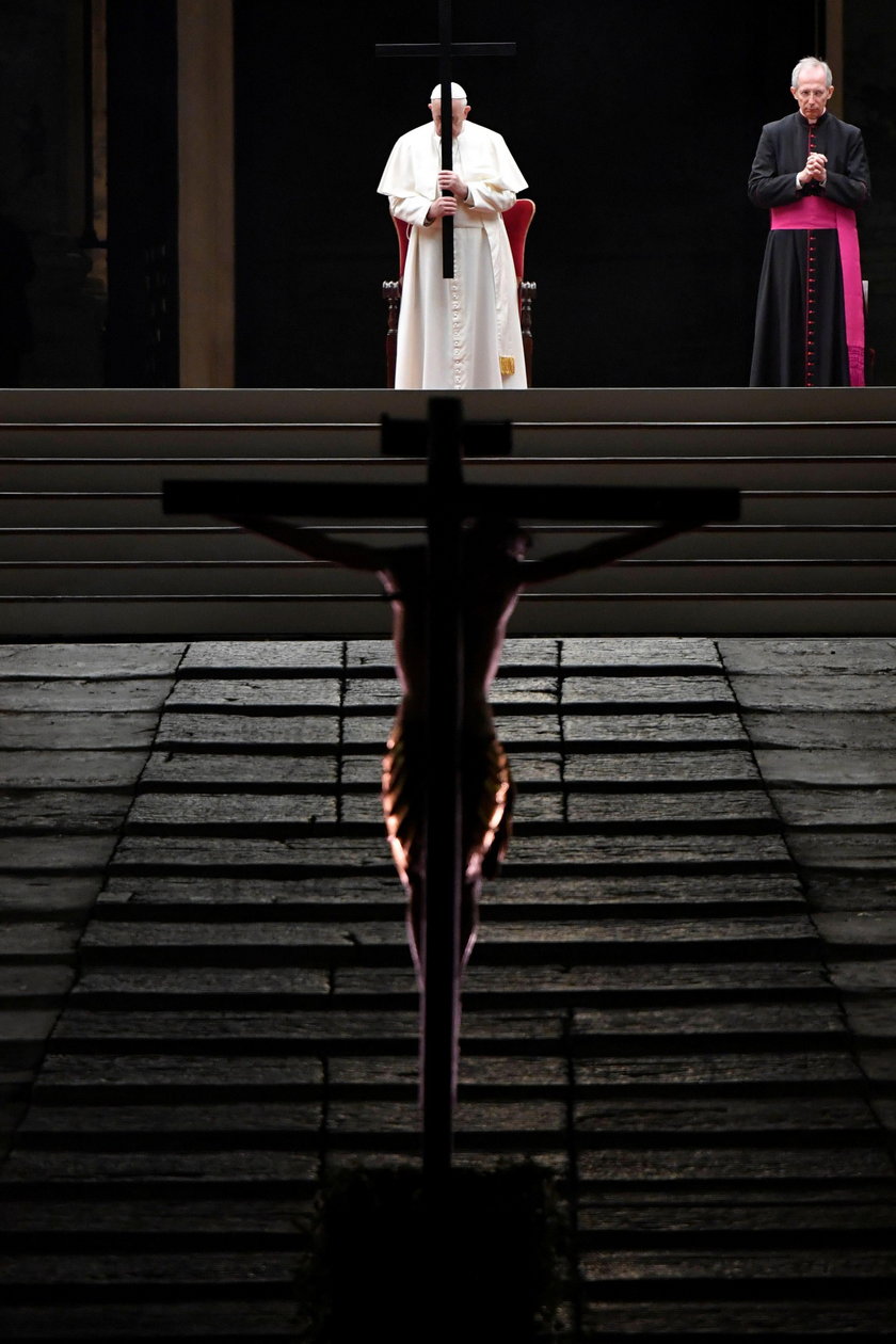 Pope Francis leads the Via Crucis (Way of the Cross) procession during Good Friday celebrations in V