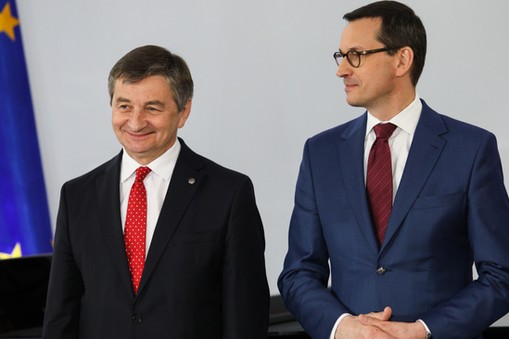 Marek Kuchciński i Mateusz Morawiecki