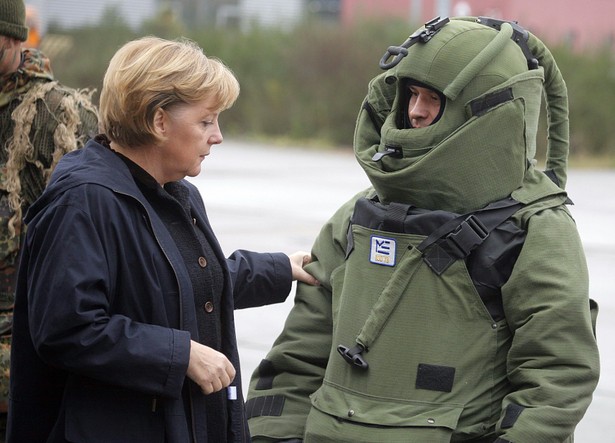 Angela Merkel podczas spotkania z niemieckimi żołnierzami