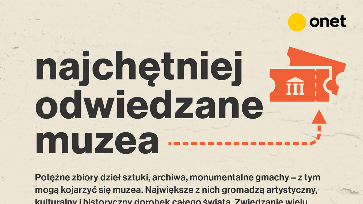 Potężne zbiory dzieł sztuki, archiwa, monumentalne gmachy – z tym mogą kojarzyć się muzea. Największe z nich gromadzą artystyczny, kulturalny i historyczny dorobek całego świata. Zwiedzanie wielu słynnych galerii nierzadko wymaga kilku dni, nawet jeśli narzucimy sobie szybkie tempo. Które z europejskich muzeów odwiedzane są najczęściej? Odpowiedź poniżej!