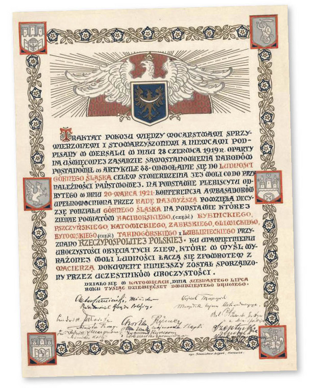 Traktat pokojowy podpisany po III powstaniu śląskim, 1922 r.