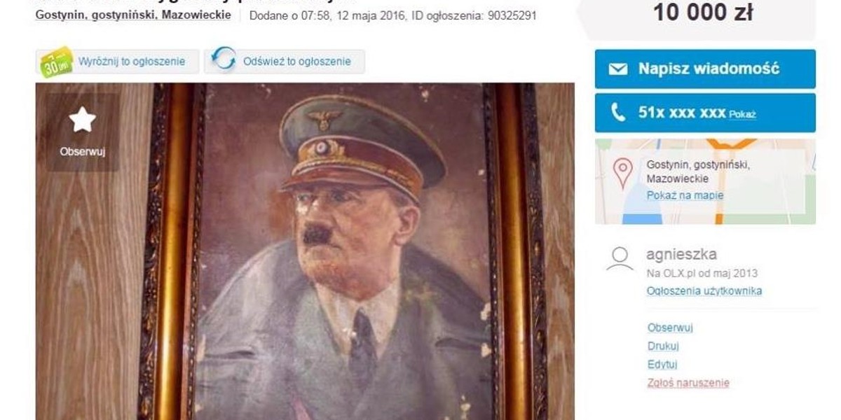 hitler na ukcjach internetowych