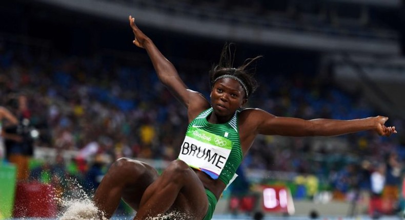 Nigeria's Ese Brume at the Tokyo 2020 Olympic Games