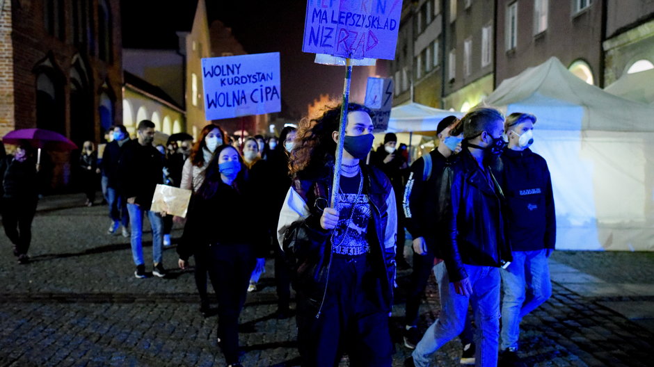 Protest przeciw zakazowi aborcji w Olsztynie