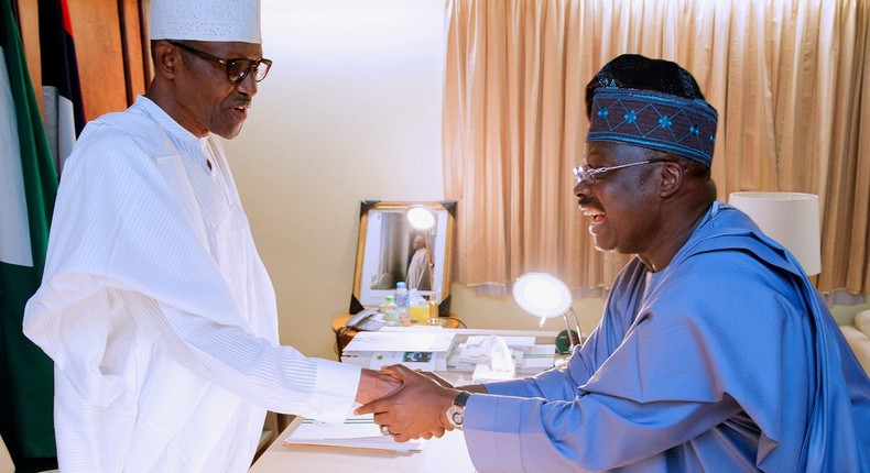 President Muhammadu Buhari with Oyo state's Governor Abiola Ajimobi