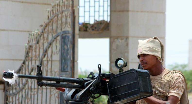 Yemeni government forces in Zinjibar in August 2016 after they entered the capital of southern Abyan province during an offensive to recapture it from Al-Qaeda