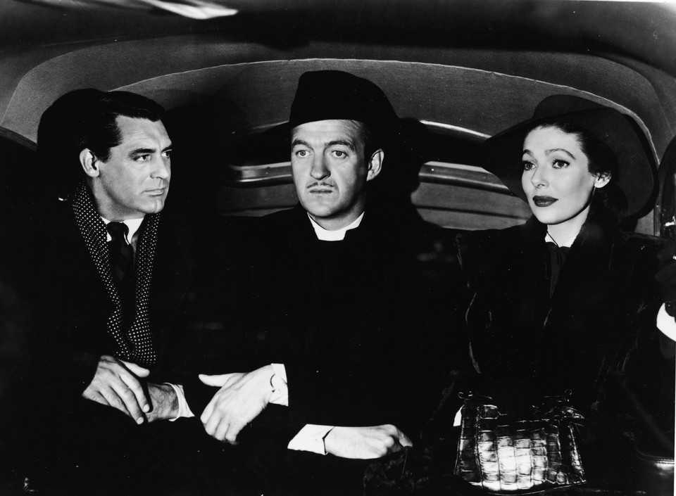 "Żona biskupa" (1947 r.). Na zdjęciu: Cary Grant, David Niven i Loretta Young