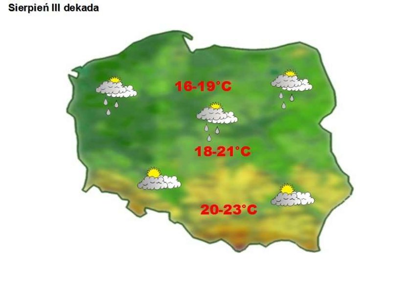 Mapa z prognozą pogody