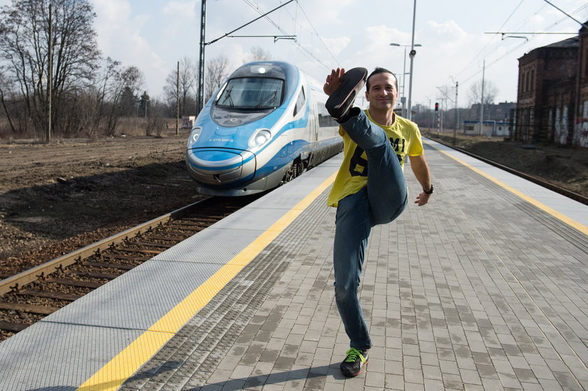 Marcin Domański (32 l.), ćwiczy na stacji w Dąbrowie Górniczej