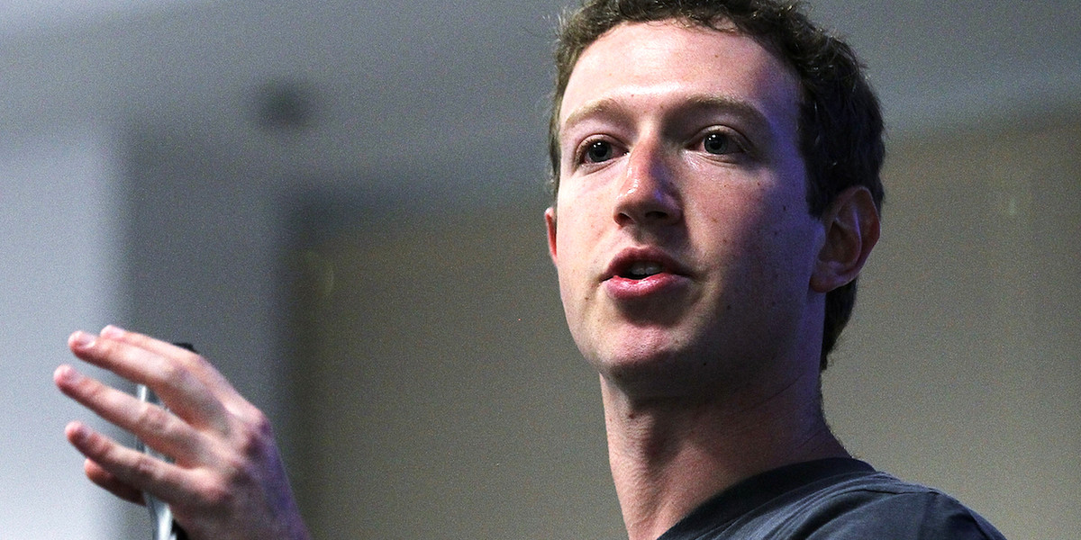 Facebook CEO Mark Zuckerberg speaks at the company's Menlo Park headquarters.