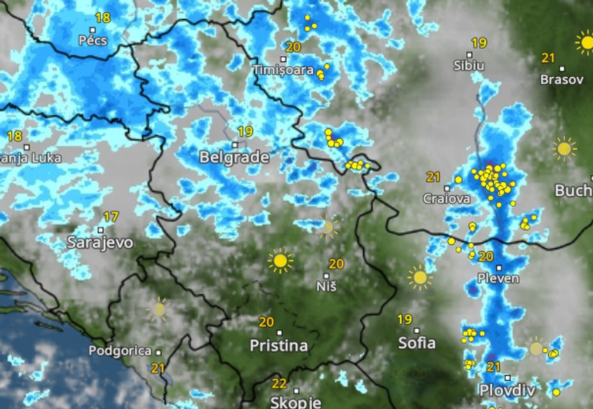 Kretanje nevremena u 9 sati