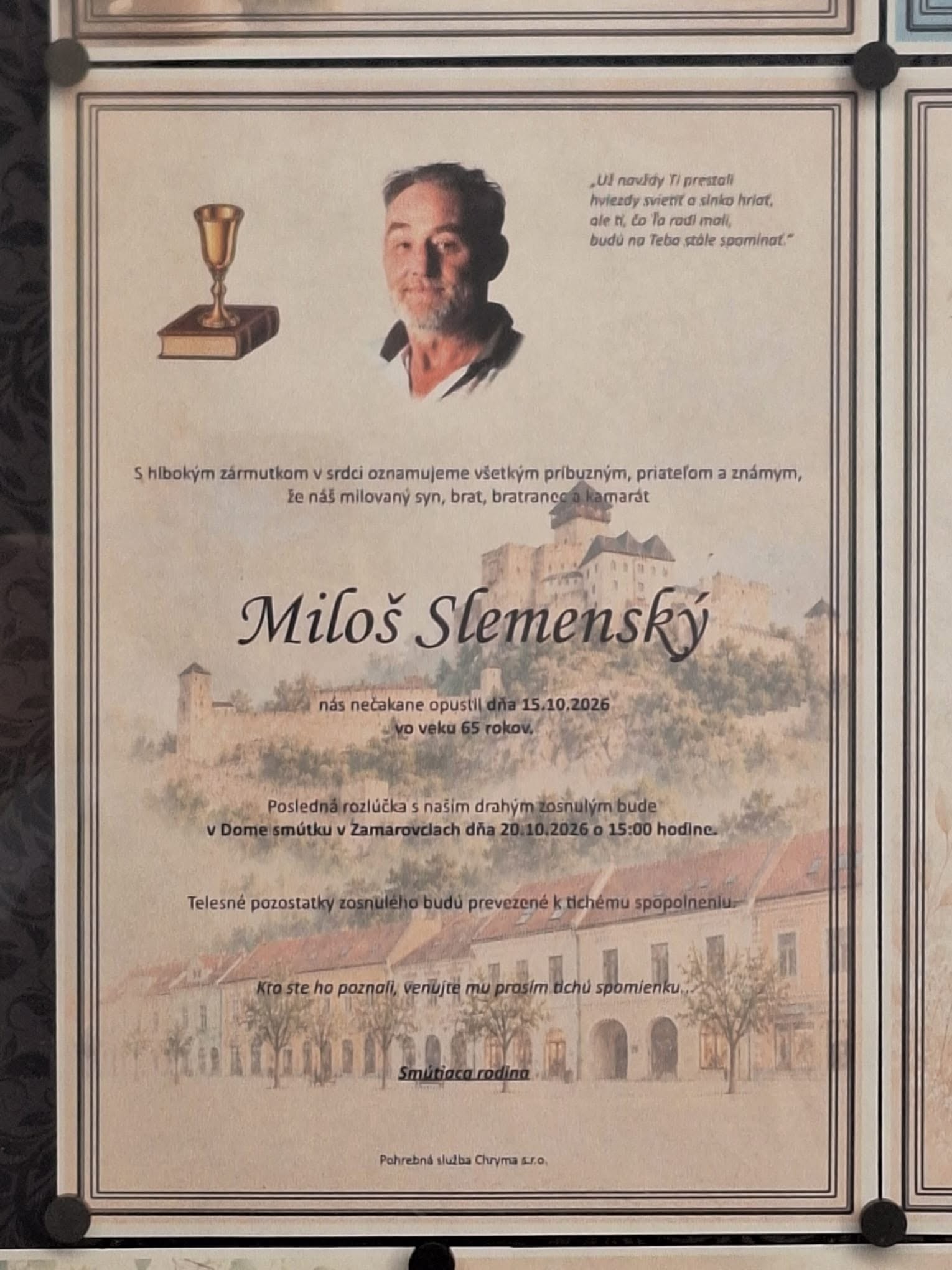 Parte herca Miloša „Slema“ Slemenského.