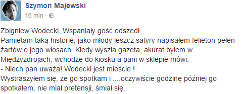 Szymon Majewski na Facebooku