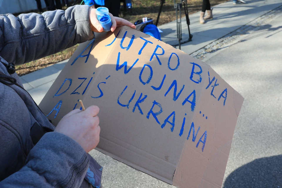 Warszawa, protest pod ambasadą Rosji