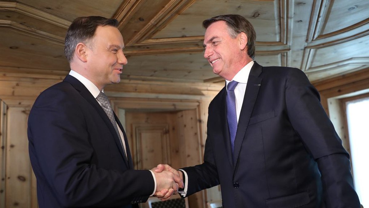 Andrzej Duda i Jair Bolsonaro w Davos