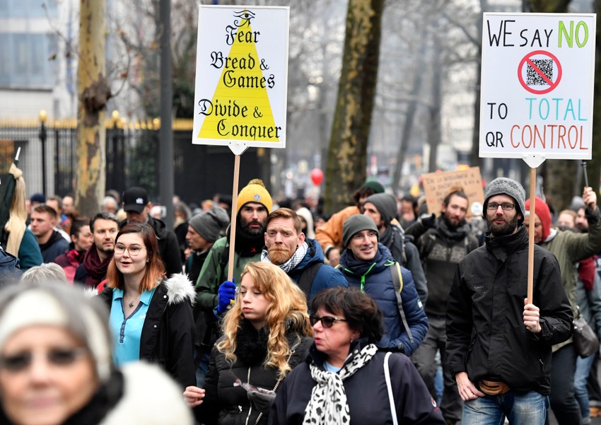 Protest u Briselu zbog kovid restrikcija
