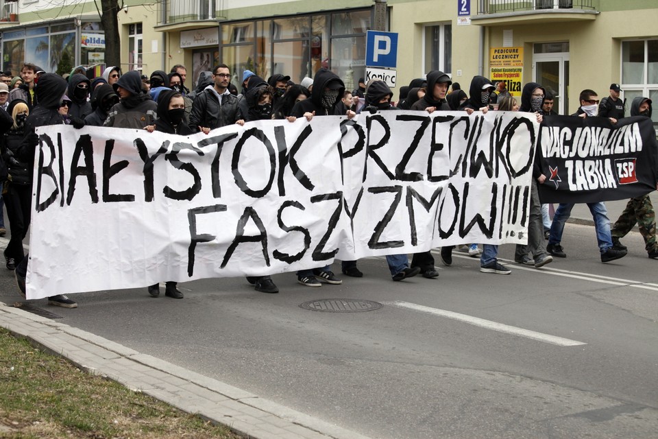 BIAŁYSTOK MANIFESTACJA ANTYFASZYSTOWSKA