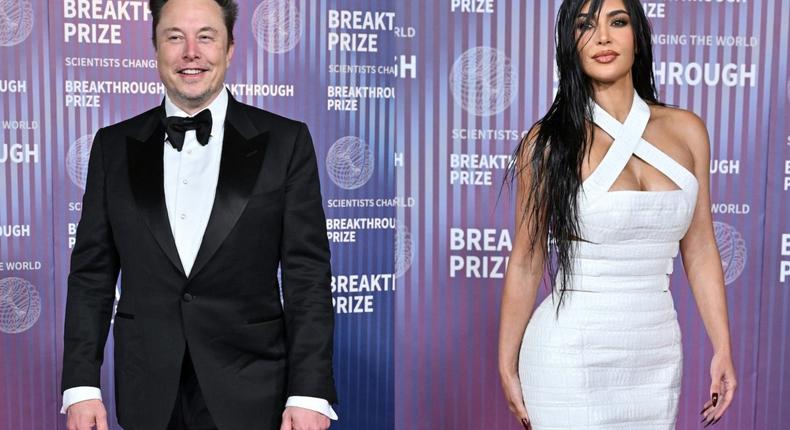 Elon Musk and Kim Kardashian attend the 2024 Breakthrough Prize Awards.Axelle/Bauer-Griffin