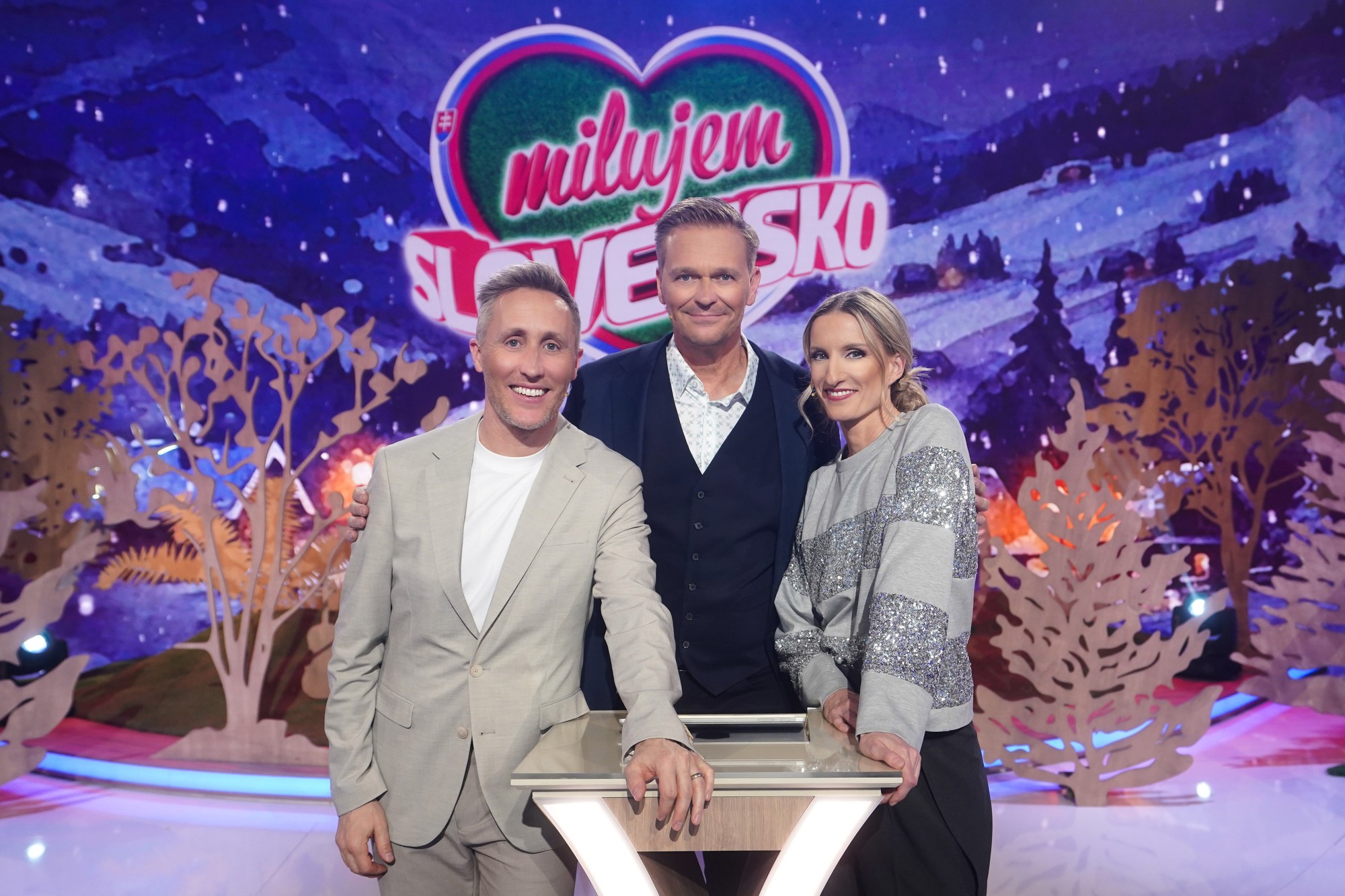 Šou Milujem Slovensko na JOJ-ke: Sajfa, Nikodým a Vinczeová.