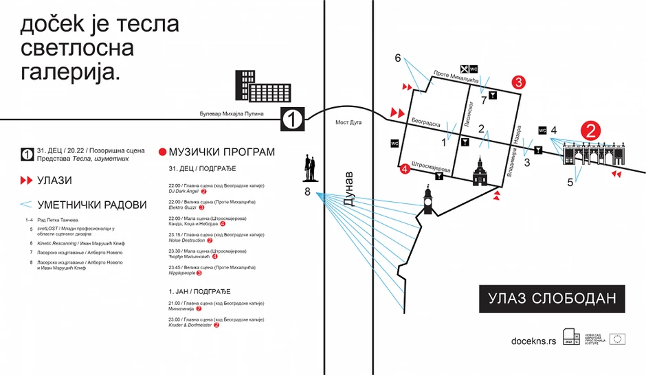 Mapa Tesla svetlosna galerija