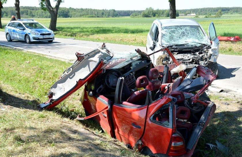 Auto z impetem uderzyło w drzewo