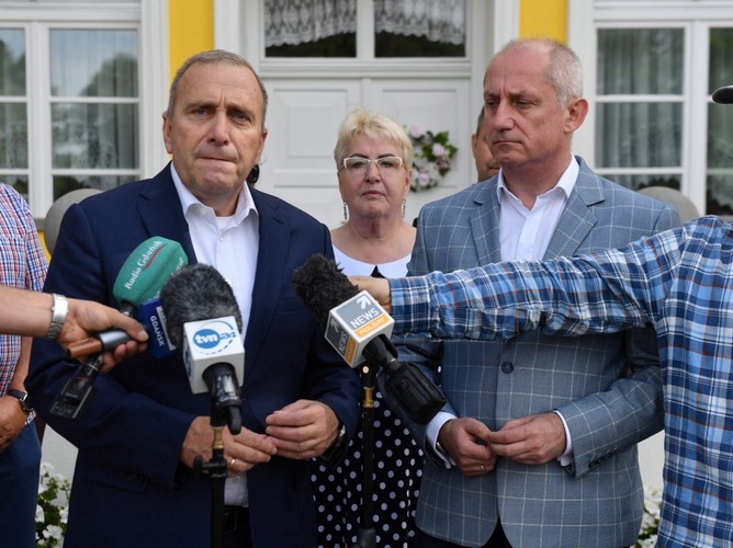 Grzegorz Schetyna, Henryka Krzywonos i Sławomir Neumann