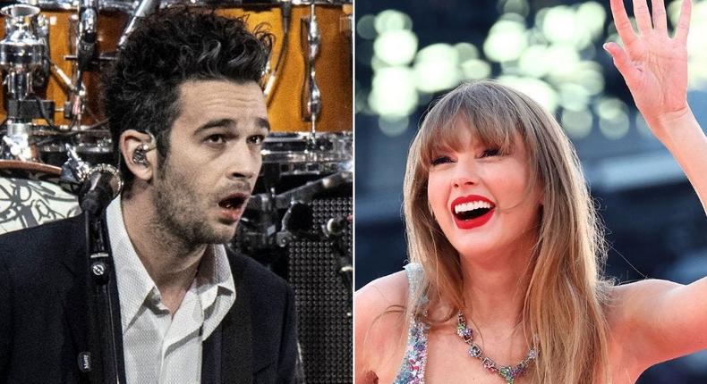 Matty Healy (left) and Taylor Swift (right).Harmony Gerber via Getty Images; Graham Denholm/TAS24 via Getty Images