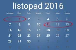Czas pracy w listopadzie. Aż dwa długie weekendy