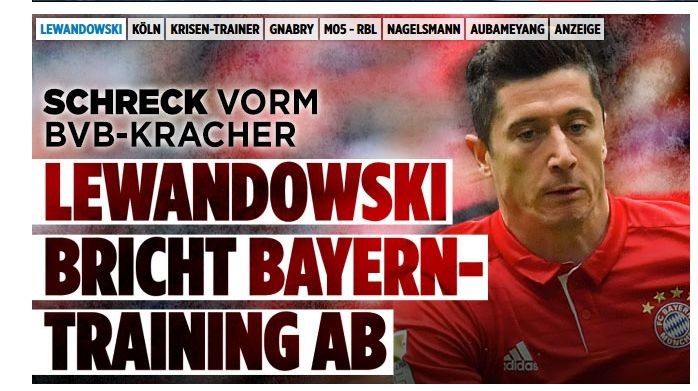 Robert Lewandowski na stronie "Bilda"