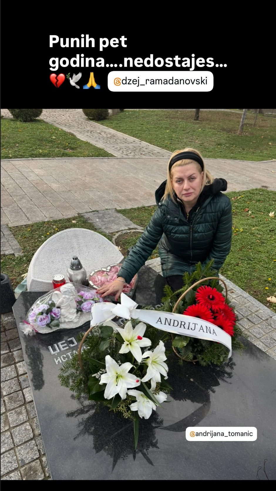 Andrijana na Džejevom groblju