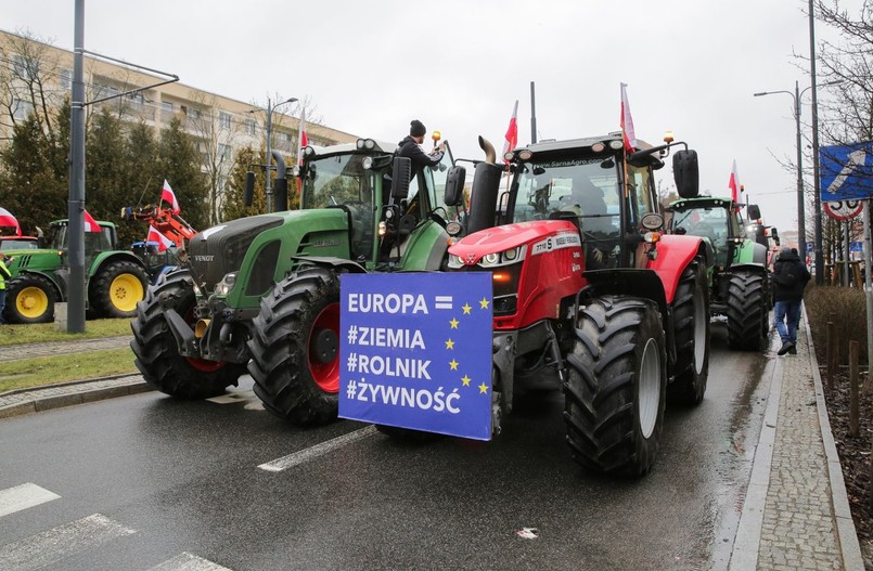 Protest rolników w Olsztynie