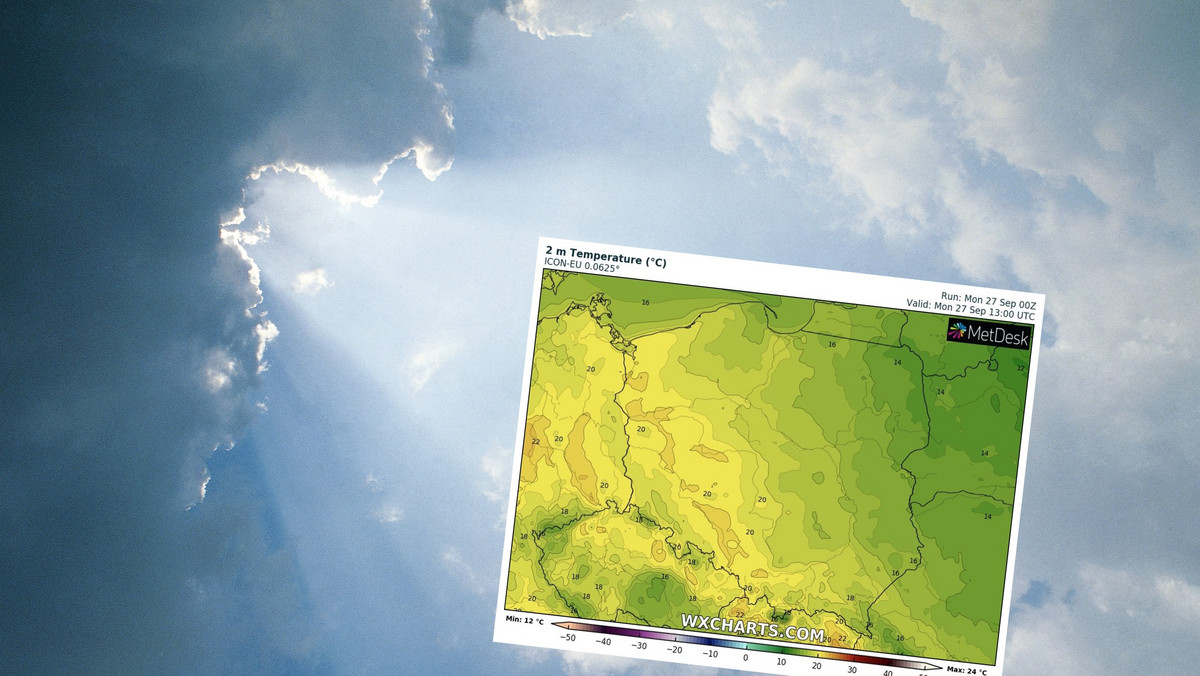 Prognoza pogody na poniedziałek, 27 września. Temperatura w górę