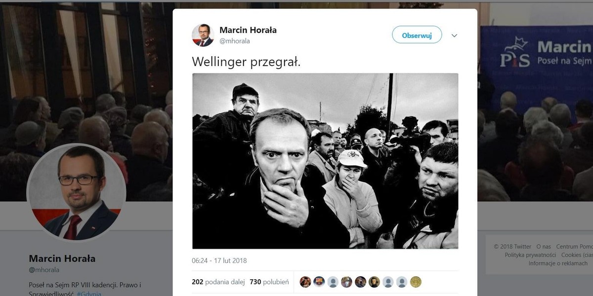 Żart posła PiS Marcina Horały