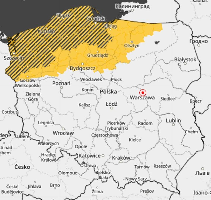 Ostrzeżenia wydane przez Instytut Meteorologii i Gospodarki Wodnej