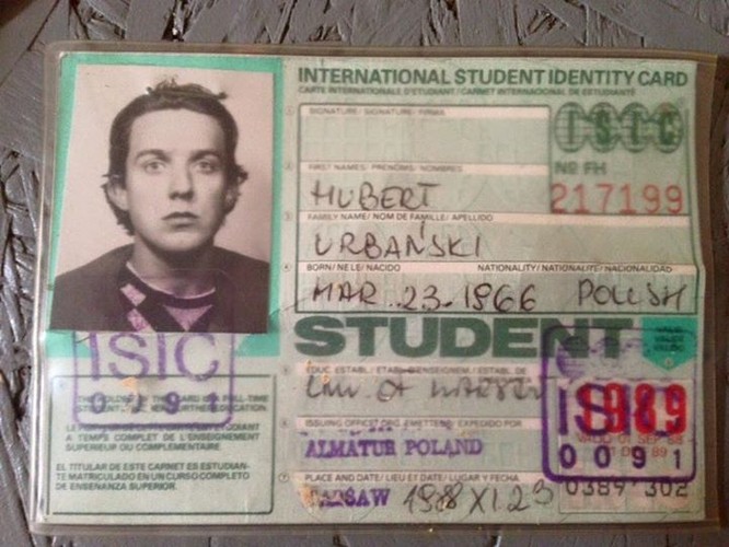 legitymacja młodego Huberta Urbańskiego