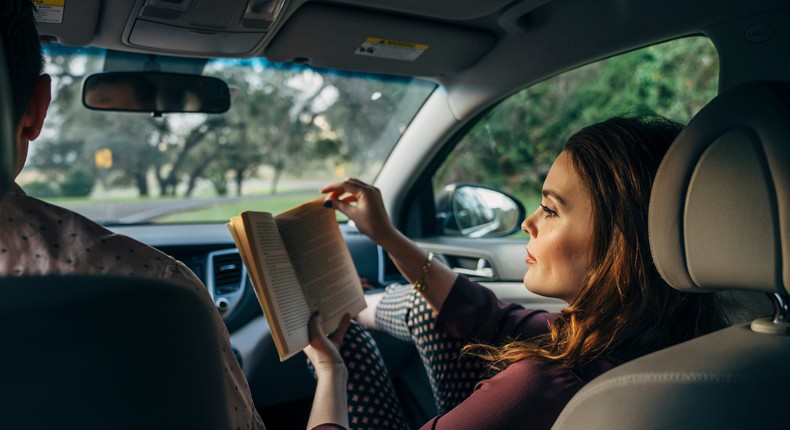 Reading in the car is not for everyone.Cavan Images/Getty Images