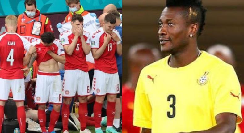 Asamoah Gyan sends well wishes to Christian Eriksen after Danish star's collapse