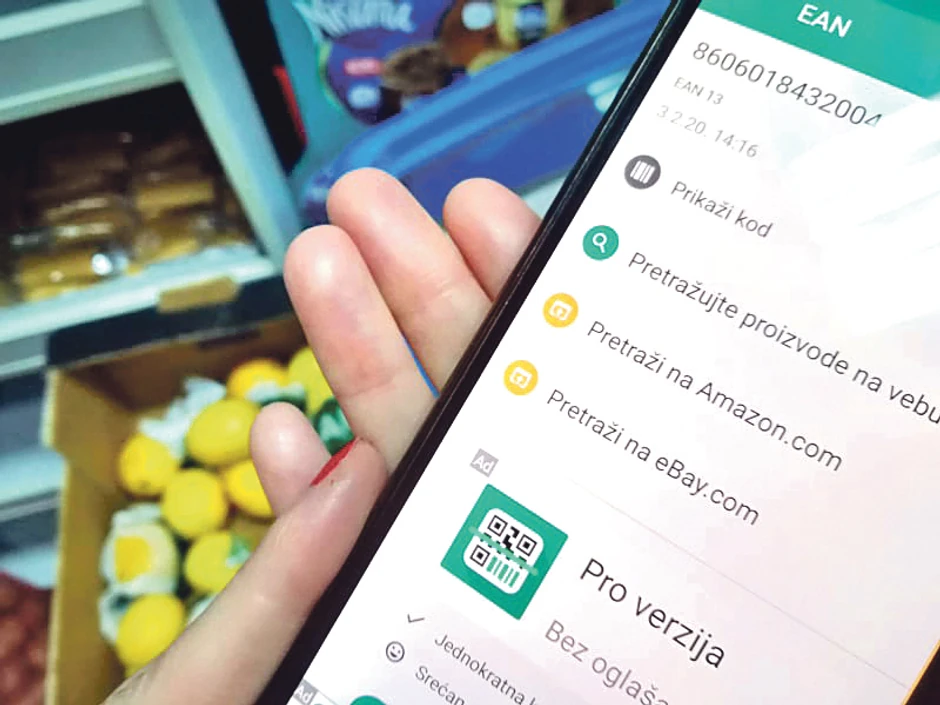 Potrebno je preuzeti neku od aplikacija sa onlajn prodavnica za očitavanje koda