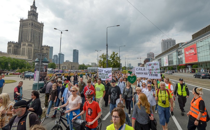 protestujący w obronie puszczy